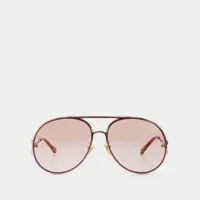 lunettes de soleil - chloé - métal - doré/rose