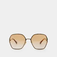 lunettes de soleil - chloé - métal - doré/orange