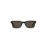 brooks brothers lunettes de soleil rectangulaires bb 725s pour homme, noir/gris