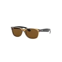 ray-ban new wayfarer lunettes de soleil, noir (miel noir), 55 mm mixte