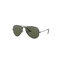ray-ban - mod. 3025 - lunettes de soleil unisex-adult, noir/crystal green polarized, taille 62