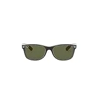 ray-ban lunettes de soleil, unisexe, adulte, 55 mm, couleur de monture: noir,beige/verres:vert(crytal green)