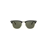 ray-ban clubmaster classic lunettes de soleil, noir (monture : noir, verres : vert polarisé classique 901/58), medium (herstellergröße: 49) homme