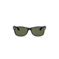 ray-ban unisex-adultes nouveau wayfarer ray-ban new wayfarer rb 2132 55 6052 noir lunettes de soleil transparentes, 55 mm