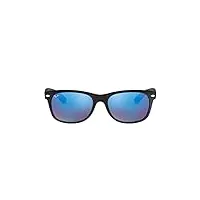 ray-ban lunettes de soleil, unisexe, adulte, 55 mm, couleur de monture: noir/verres:bleu(blue flash)