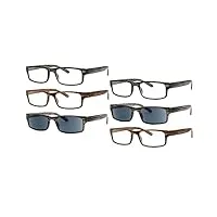 eyekepper 6 paires lunettes de lecture/lunettes de vue homme comprend lunettes solaire charniere a ressort