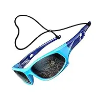 attcl mixte enfant sport lunettes de soleil polarisées uv400 ultra léger flexible cadre 5025 blue blue cat 3 ce