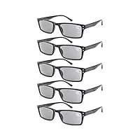 eyekepper lot de 5 lunettes de vue/de lecture - charnieres a ressort - verres gris solaire