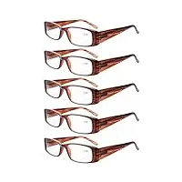 eyekepper lot de 5 lunettes de lecture/de vue de charnieres a ressort - les belles couleurs - lecteur solaire