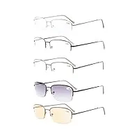 eyekepper lot de 5 lunettes de vue/de lecture demi-jante excellente qualite - offrent un grand champ de vision - nouvelle collection