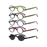 eyekepper lot de 5 lunettes de vue/de lecture ovale au boulot/aux loisirs lecteur solaire pour homme femme 3.50