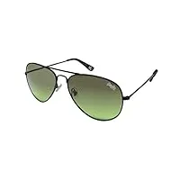 superdry lunettes de soleil huntsman 004 – lunettes de soleil noires en metal avec vert glässern – monsieur noire modèle – protection uva & uvb 100%