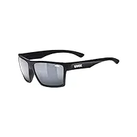uvex lgl 29 - lunettes de soleil pour hommes et femmes - effet miroir - catégorie de filtre 3 - black matt/silver - one size