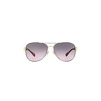coach l138 (hc7059) lunettes de soleil en métal pour femme, confettis doré/violet, 58/15/135