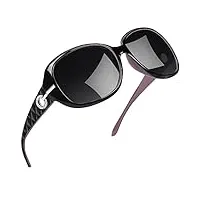 joopin lunettes de soleil polarisées pour femmes lunettes de soleil vintage classiques polarisantes surdimensionnées noires