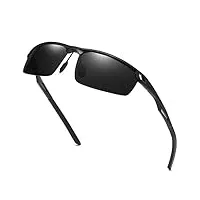 duco lunettes de soleil polarisées incassables uv400 lunettes de soleil hommes pour sports de plein air lunettes de soleil avec verres colorés 8550 (noir/gris)