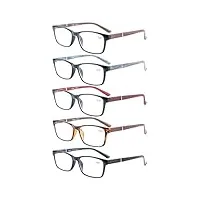 eyekepper lot de 5 lunettes de vue/de lecture qualite - branches en bois - charniere a ressort - belle vision +3.50