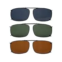 eyekepper 58x38 mm sur-les lunettes de soleil avec polarise marron verre large (58x38 mm, 3pcs-mix)