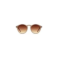 komono devon sahara lunettes de soleil unisexes rondes en bio-nylon pour homme et femme avec protection uv et verres résistants aux rayures