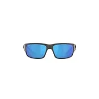costa del mar fantail lunettes de soleil rectangulaires pour homme, gris mat/bleu miroir polarisé - 580 g, 59 mm