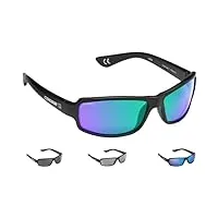 cressi ninja sunglasses - lunettes flexibles de soleil pour hommes, noir-lentille miroir silver, taille unique