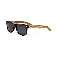gowood lunettes de soleil en bois pour hommes et femmes | lunettes de soleil polarisées homme | lunette bois homme qualité supérieure | lunettes en bois de zèbre uv400 | lentilles noirs