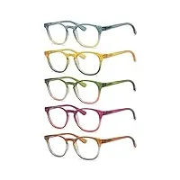 eyekepper lot de 5 lunettes de vue pour femme lunettes de lecture fashion (un pour chaque couleur +1.75)