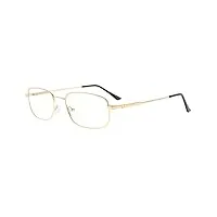 eyekepper lunettes de vue - monture metal et titane - pont souple - lunettes de lecture pour hommes femmes (dore,+1.75)