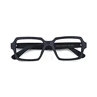 j&l glasses retro lunette de vue femme homme unisexe, vintage lunettes, lentille claire, bois style (black)
