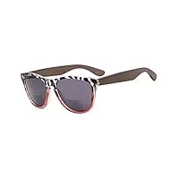 eyekepper lunettes de vue lunettes solaire bifocal avec branches en bois pour femme +3.50 (leopard-rouge monture)