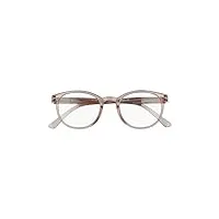 silac - pink cristal 7402 - lunettes de vue de lecture avec grandes verres ovales pour femme - lunettes loupe grossissantes unisex légères et résistantes - dioptrie + 3,00 - rose transparent