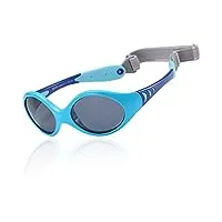 duco lunettes de soleil polarisées enfants monture flexible en tpee pour garçons et filles 0 à 5 ans k012 (bleu)