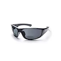urbanium eyewear modèle rio - lunettes de soleil et lunettes de lecture (bifocales) avec verres polarisés en gris et monture en noir en différentes épaisseurs (+2.00)