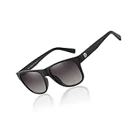 duco lunettes de soleil polarisées classiques unisexes pour hommes et femmes 100 ％ protection 2145 (cadre noir mat verres dégradé gris)