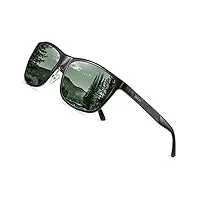 duco lunettes de soleil polarisées men rectangle avec monture en métal pour la pêche, le golf, la conduite 8200 (vert)