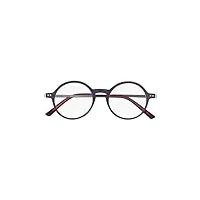 silac - navy metal 7403 - lunettes de vue de lecture avec grandes verres rondes pour femme et homme - lunettes loupe grossissantes unisex légères et résistantes - dioptrie + 1,50 - navy blue/metal