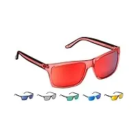 cressi rio-sunglasses lunettes de soleil mixte, rouge crystal/lentilles miroir rouge, taille unique