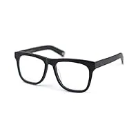 j&l glasses retro lunette de vue femme homme unisexe, vintage lunettes, lentille claire, bois style (dull polished black)