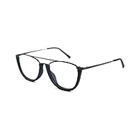 j&l glasses retro lunette de vue femme homme unisexe, vintage lunettes, lentille claire, bois style 5051 (black)