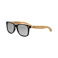 gowood lunettes de soleil en bois pour hommes et femmes | lunettes de soleil polarisées homme | lunette bois homme qualité supérieure | lunettes en bois de zèbre uv400 | lentilles argent