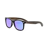 gowood lunettes de soleil en bois pour hommes et femmes | lunettes de soleil polarisées homme | lunette bois homme qualité supérieure | lunettes en bois d'Ébène uv400 | lentilles bleu