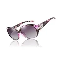 duco lunettes teintées classiques grands verres lunettes de soleil polarisées 100% protection uv 6214 (violet tortoise)