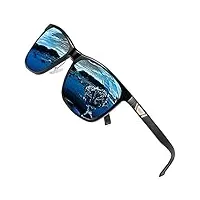 duco lunettes de soleil polarisées carrées en métal avec protection uv400 pour les sports de plein air 3029h (bleu noir)