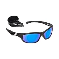 cressi sniper sunglasses lunettes de soleil sportif adulte unisexe, noir/verres miroir bleu, taille unique