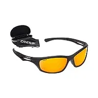 cressi sniper sunglasses lunettes de soleil sportif adulte unisexe, noir/verres miroir orange, taille unique