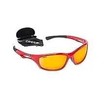 cressi sniper sunglasses lunettes de soleil sportif adulte unisexe, rouge/verres miroir orange, taille unique