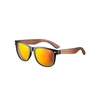 greentreen lunettes de soleil polarisées pour homme et femmes, lunettes de soleil en bois, 100% anti uv400