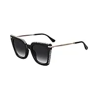 jimmy choo lunettes de soleil ciara/g/s black white/dark grey shaded 52/22/145 femme