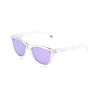 oakley frogskins lunettes de soleil, poli, clair/violet prizm, 55 mm mixte