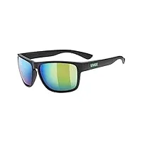 uvex lgl 36 cv - lunettes de soleil pour hommes et femmes - à contraste Élevé et effet miroir - catégorie de filtre 3 - black matt/green - one size